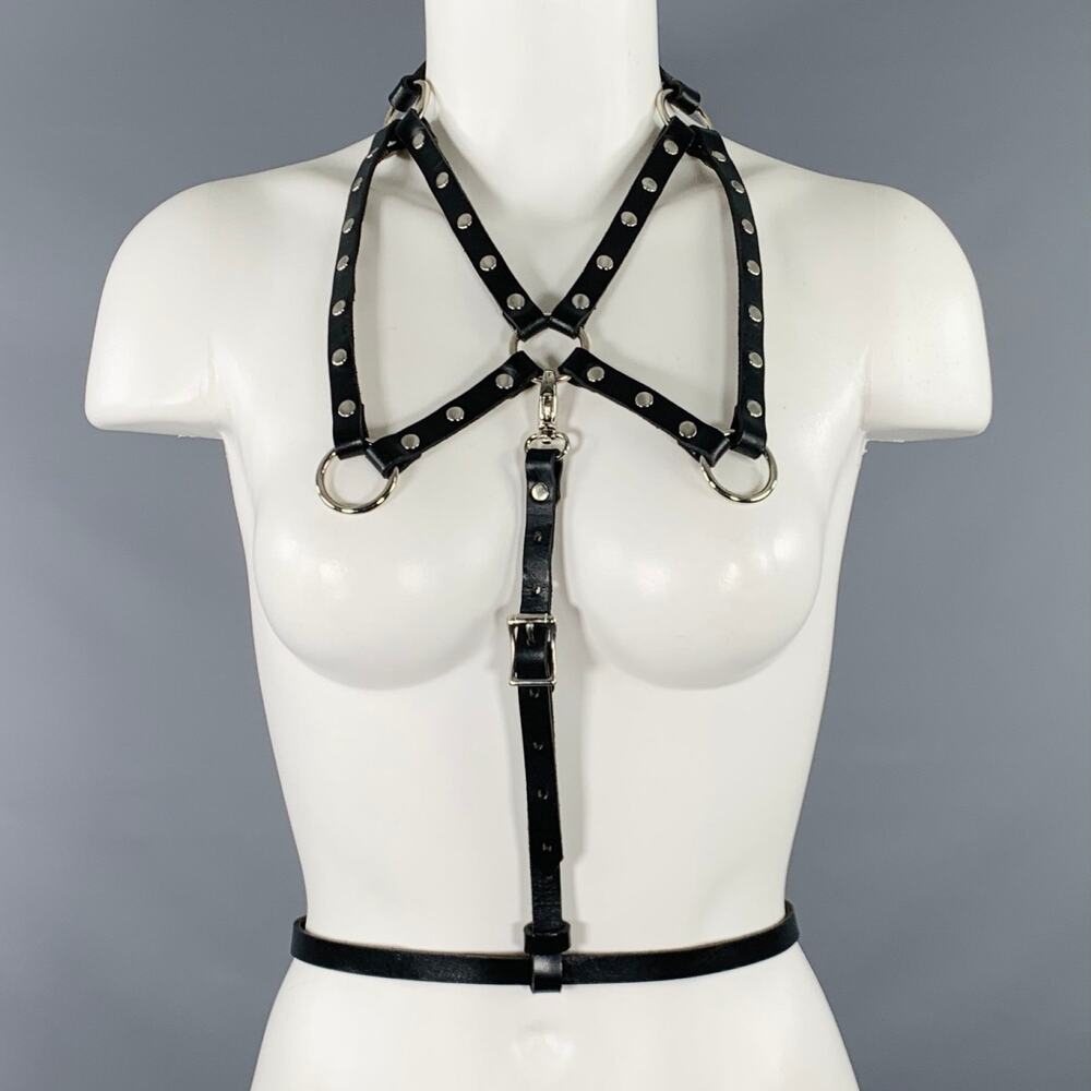 ZANA BAYNE Size XS Black Studded Leather Harness